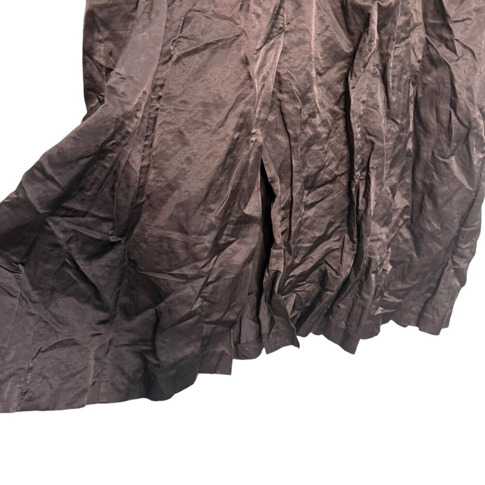 Eileen Fisher Metallic Crinkle Fabric Jacket Cocoa Snap Closure Pockets‎ Size M - Picture 6 of 11